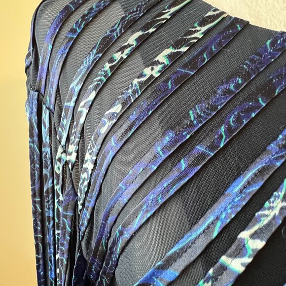 ✨Chico's Travelers Collection Sheer Open Cardigan Jacket Size 2 (L) Blue✨ - Picture 3 of 13